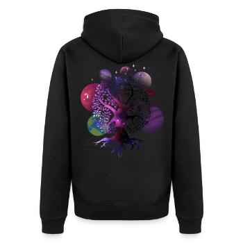 Tree of Life Galaxy, Planets, Solar System, - Unisex Premium Organic Zip Hoodie - black - Back - Nico (187cm)