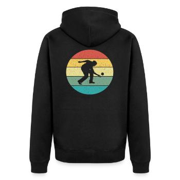 Rétro vintage Pétanque pétanque pétanque joueur - Veste à capuche bio Premium Unisexe - noir - Dos - Nico (187cm)