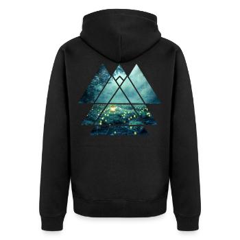 Art abstrait de la forêt - Veste à capuche bio Premium Unisexe - noir - Dos - Nico (187cm)