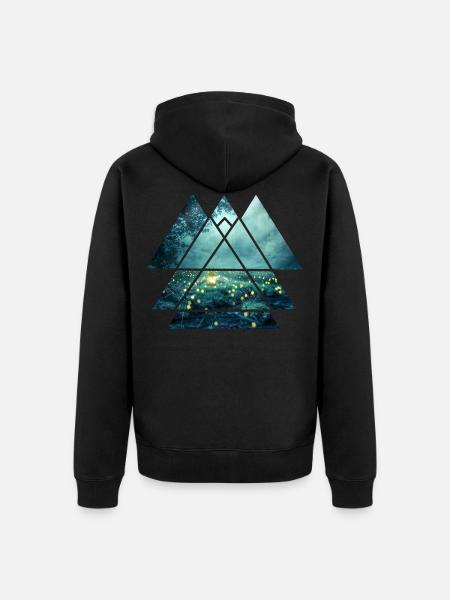 Abstrakte Waldkunst - Unisex Premium Bio Zip Hoodie - Schwarz