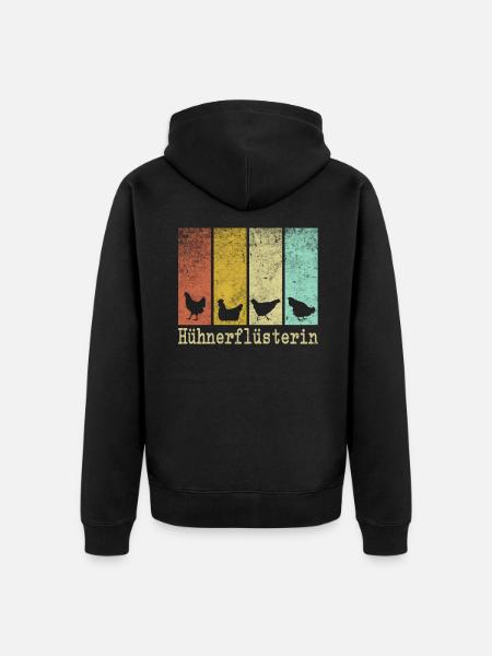 Sussurratore di pollo - Design del pollo - Felpa con cappuccio ecologica premium unisex - nero