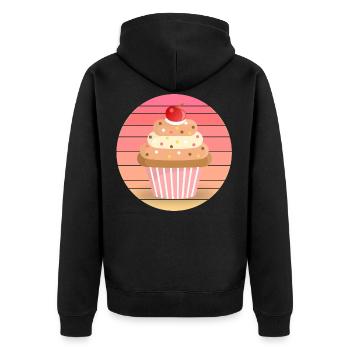 Muffin au coucher du soleil - Veste à capuche bio Premium Unisexe - noir - Dos - Nico (187cm)