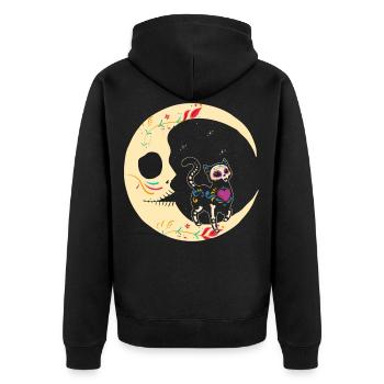 Dia De Los Muertos - Unisex Premium Bio Zip Hoodie - Schwarz - Hinten - Nico (187cm)