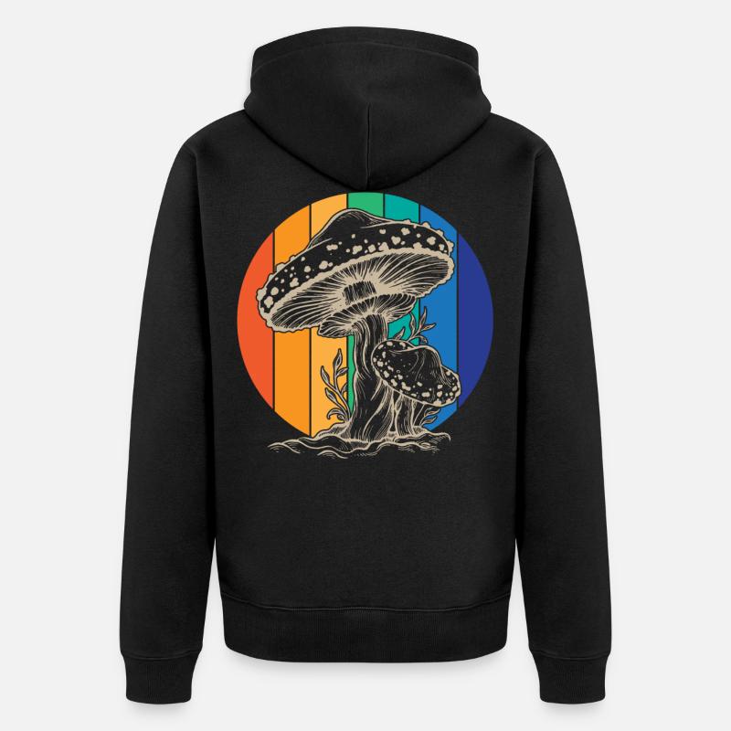 Champignon Retro - Veste à capuche bio Premium Unisexe - noir