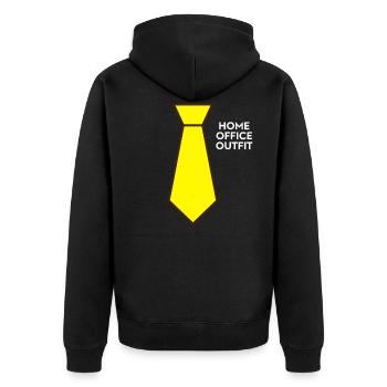 Drôle de Home Office Accessoires Cravate jaune - Veste à capuche bio Premium Unisexe - noir - Dos - Nico (187cm)