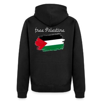 Palestine Arab Flag Freedom Gift - Unisex Premium Organic Zip Hoodie - black - Back - Nico (187cm)