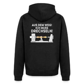 Drechsler Drechseln Drechselbank Drechsel - Unisex Premium Bio Zip Hoodie - Schwarz - Hinten - Nico (187cm)