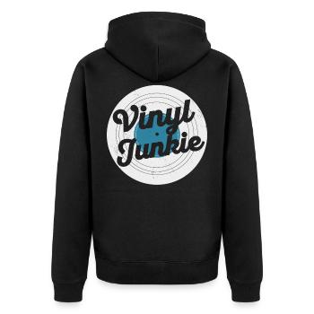 Vinyle Junkie Platine Platine 33 RPM Musique - Veste à capuche bio Premium Unisexe - noir - Dos - Nico (187cm)