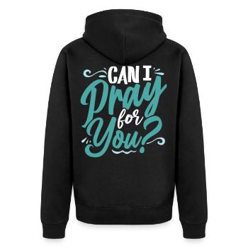 Bible verse, Christian God, Prayer Psalm - Unisex Premium Organic Zip Hoodie - black - Back - Nico (187cm)