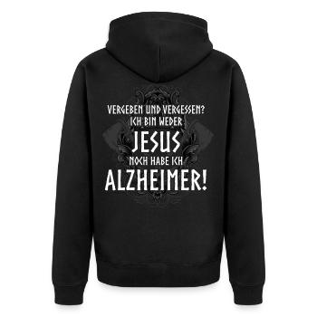 Wikinger Nordische Mythologie, Odin - Unisex Premium Bio Zip Hoodie - Schwarz - Hinten - Nico (187cm)