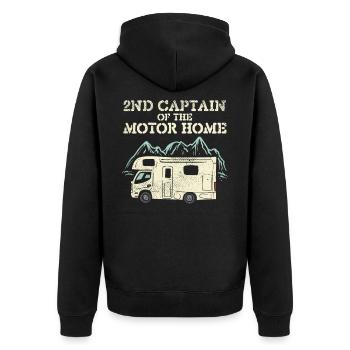 Camping Van Camper Mobile Home - Unisex Premium Organic Zip Hoodie - black - Back - Nico (187cm)