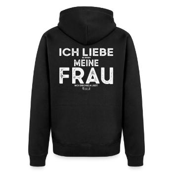 Drechsler Drechseln Drechselbank Drechsel - Unisex Premium Bio Zip Hoodie - Schwarz - Hinten - Nico (187cm)