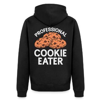 Cookie Eater Baker Baking Chocolate Cookies Lover - Unisex Premium Organic Zip Hoodie - black - Back - Nico (187cm)