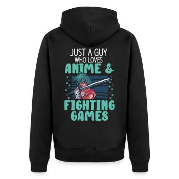 Gamer Video Games Anime Lover Gaming - Unisex Premium Organic Zip Hoodie - black - Back - Nico (187cm)