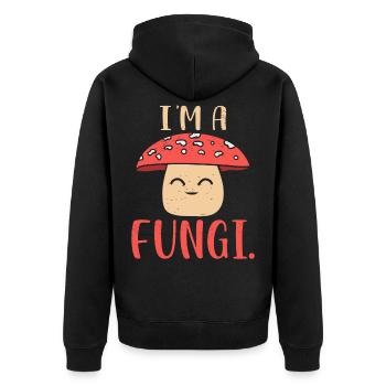 I'm a Fungi Mycologist Mushroom Hunter Forest - Unisex Premium Organic Zip Hoodie - black - Back - Nico (187cm)