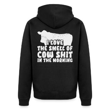 Kuh Kühe Rind Milchvieh Landwirtin Bäuerin Vieh - Unisex Premium Bio Zip Hoodie - Schwarz - Hinten - Nico (187cm)
