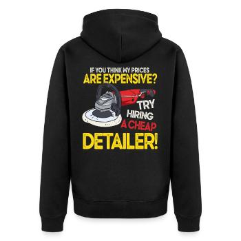 Auto Detailing Car Detailer - Unisex Premium Organic Zip Hoodie - black - Back - Nico (187cm)