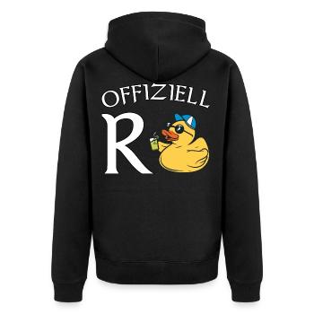 Rente Ente Rentner Ruhestand Geschenk - Unisex Premium Bio Zip Hoodie - Schwarz - Hinten - Nico (187cm)