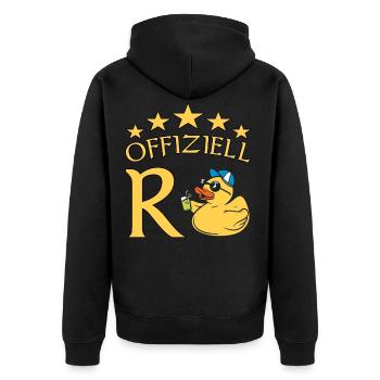 Rentner Rente Spruch Ruhestand Geschenkidee - Unisex Premium Bio Zip Hoodie - Schwarz - Hinten - Nico (187cm)