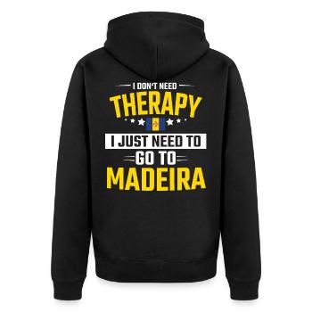 Madère Portugal Plage Souvenir - Veste à capuche bio Premium Unisexe - noir - Dos - Nico (187cm)
