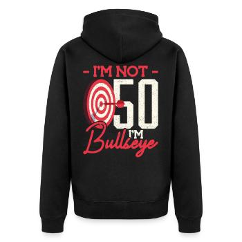 50e anniversaire joueur de fléchettes 50 ans fléchettes - Veste à capuche bio Premium Unisexe - noir - Dos - Nico (187cm)