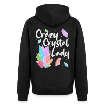 Crystal Healing Geology Geologists Gems Minerals - Unisex Premium Organic Zip Hoodie - black - Back - Nico (187cm)