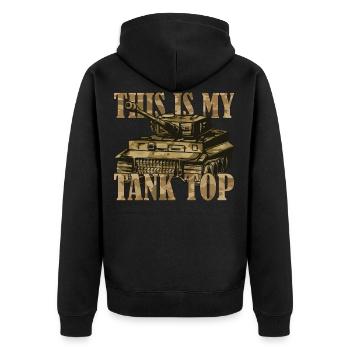 Tank Army Tank Driver Military Gift - Unisex Premium Organic Zip Hoodie - black - Back - Nico (187cm)