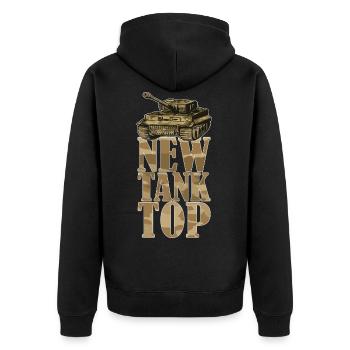 Panzer Panzerfahrer Spruch Militär Geschenk - Unisex Premium Bio Zip Hoodie - Schwarz - Hinten - Nico (187cm)