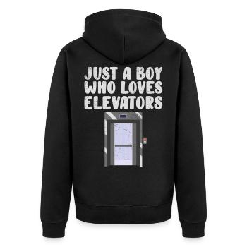 Elevator Technician Elevator Mechanic Elevator - Unisex Premium Organic Zip Hoodie - black - Back - Nico (187cm)