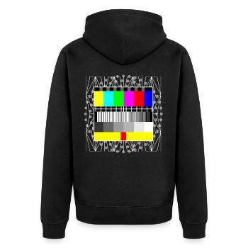 Television set - Unisex Premium Organic Zip Hoodie - black - Back - Nico (187cm)