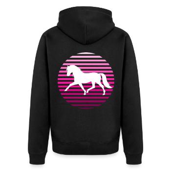 Équitation Équitation Mode Cheval Motif Filles Femmes - Veste à capuche bio Premium Unisexe - noir - Dos - Nico (187cm)