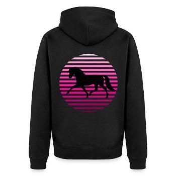 Chevaux Équitation Filles Femmes Hommes Équitation Mode - Veste à capuche bio Premium Unisexe - noir - Dos - Nico (187cm)