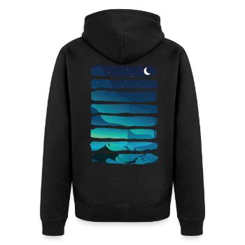 Aurora Borealis Northern Lights Alaska Night Sky - Unisex Premium Organic Zip Hoodie - black - Back - Nico (187cm)