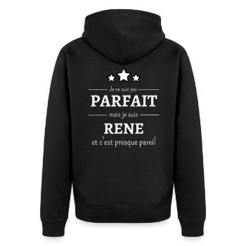 Je ne suis pas parfait mais je suis René - Veste à capuche bio Premium Unisexe - noir - Dos - Nico (187cm)