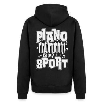 Piano is my sport for a pianist - Unisex Premium Organic Zip Hoodie - black - Back - Nico (187cm)