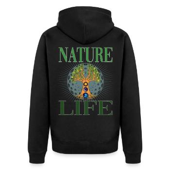 Arbre de Vie pour les Amoureux de la Nature Amoureux de la Nature - Veste à capuche bio Premium Unisexe - noir - Dos - Nico (187cm)