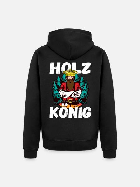 Holz König - Unisex Premium Bio Zip Hoodie - Schwarz