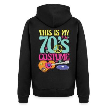 This is my 70s costume for everyone who loves the 70s - Unisex Premium Organic Zip Hoodie - black - Back - Nico (187cm)
