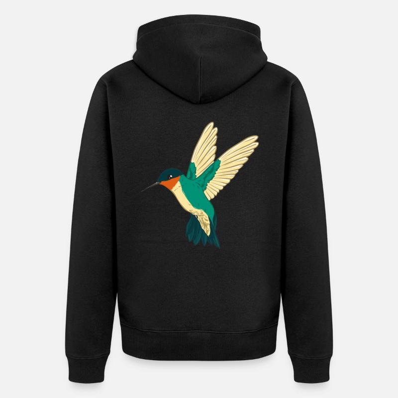 Colibri à gorge rubis Colibri Oiseau Colibri - Veste à capuche bio Premium Unisexe - noir