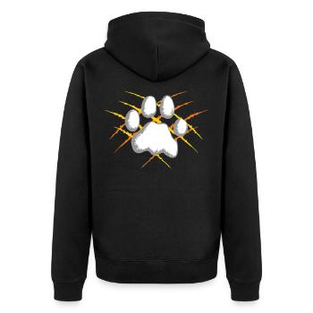 Hundepfote Hundefuß Cooler Hundeliebhaber Mama - Unisex Premium Bio Zip Hoodie - Schwarz - Hinten - Nico (187cm)