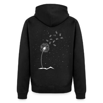 Pusteblume Bicycles - (F.m) - Unisex Premium Organic Zip Hoodie - black - Back - Nico (187cm)
