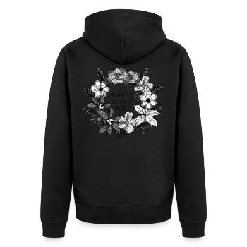 Feminist Feminismus Feministin Blumen Kranz - Unisex Premium Bio Zip Hoodie - Schwarz - Hinten - Nico (187cm)