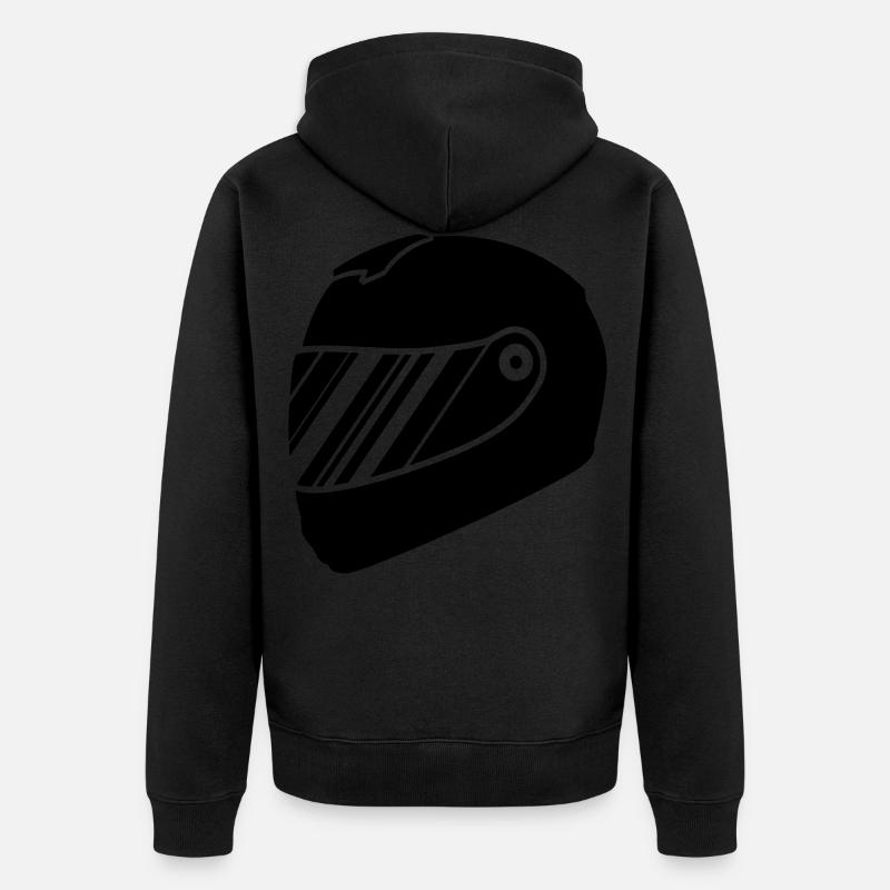 Rennfahrer helm racing - Unisex Premium Bio Zip Hoodie - Schwarz