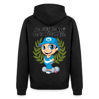 King of bowls - Unisex Premium Organic Zip Hoodie - black - Back - Nico (187cm)
