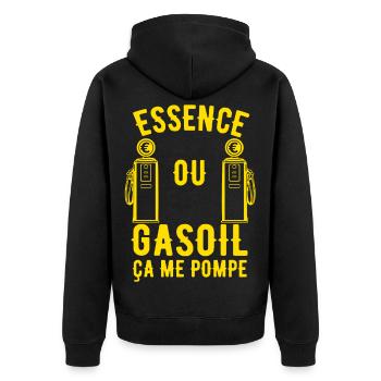Essence ou Gasoil ça me pompe - Veste à capuche bio Premium Unisexe - noir - Dos - Nico (187cm)