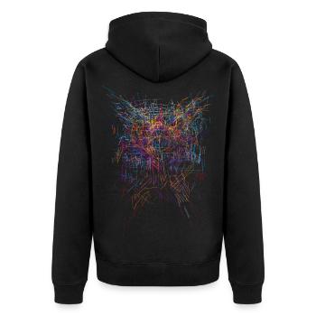 Sci-Fi Horror Design - Unisex Premium Bio Zip Hoodie - Schwarz - Hinten - Nico (187cm)