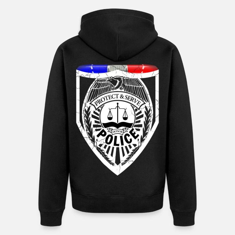Policier - Veste à capuche bio Premium Unisexe - noir