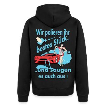 Lavage de voiture - Veste à capuche bio Premium Unisexe - noir - Dos - Nico (187cm)