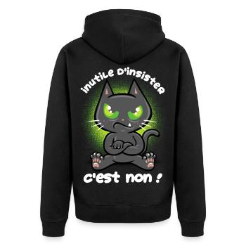 Chat têtu - Veste à capuche bio Premium Unisexe - noir - Dos - Nico (187cm)