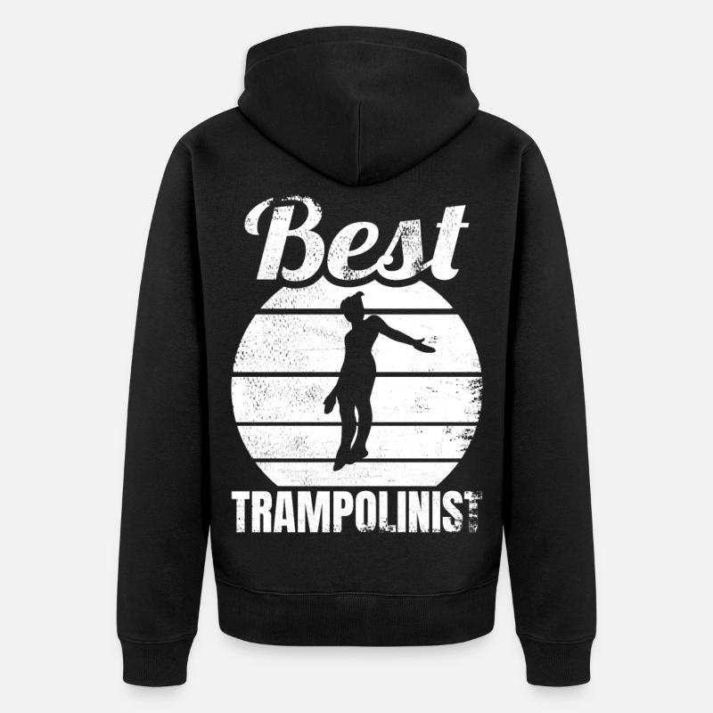 Lustiger Trampolinspringer - Unisex Premium Bio Zip Hoodie - Schwarz